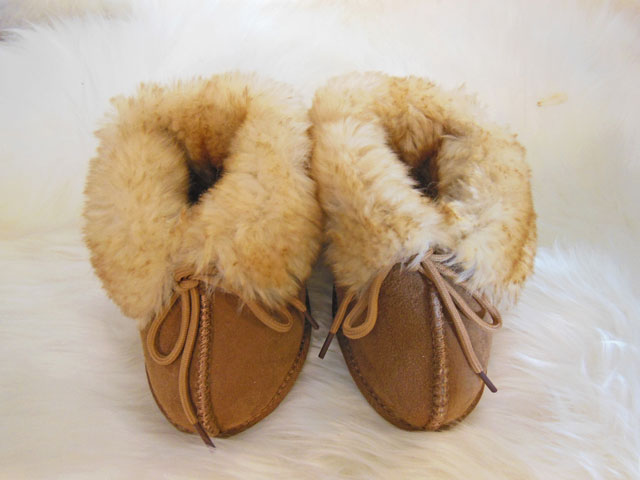 Baby Booties Sheepkin-Lined #BB-CT - Deerfield Leathers