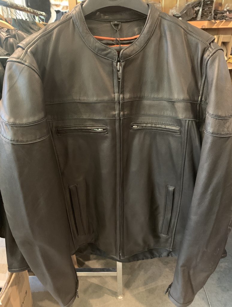 MEN'S LEATHER SCOOTER JACKET black (1525) Deerfield Leathers