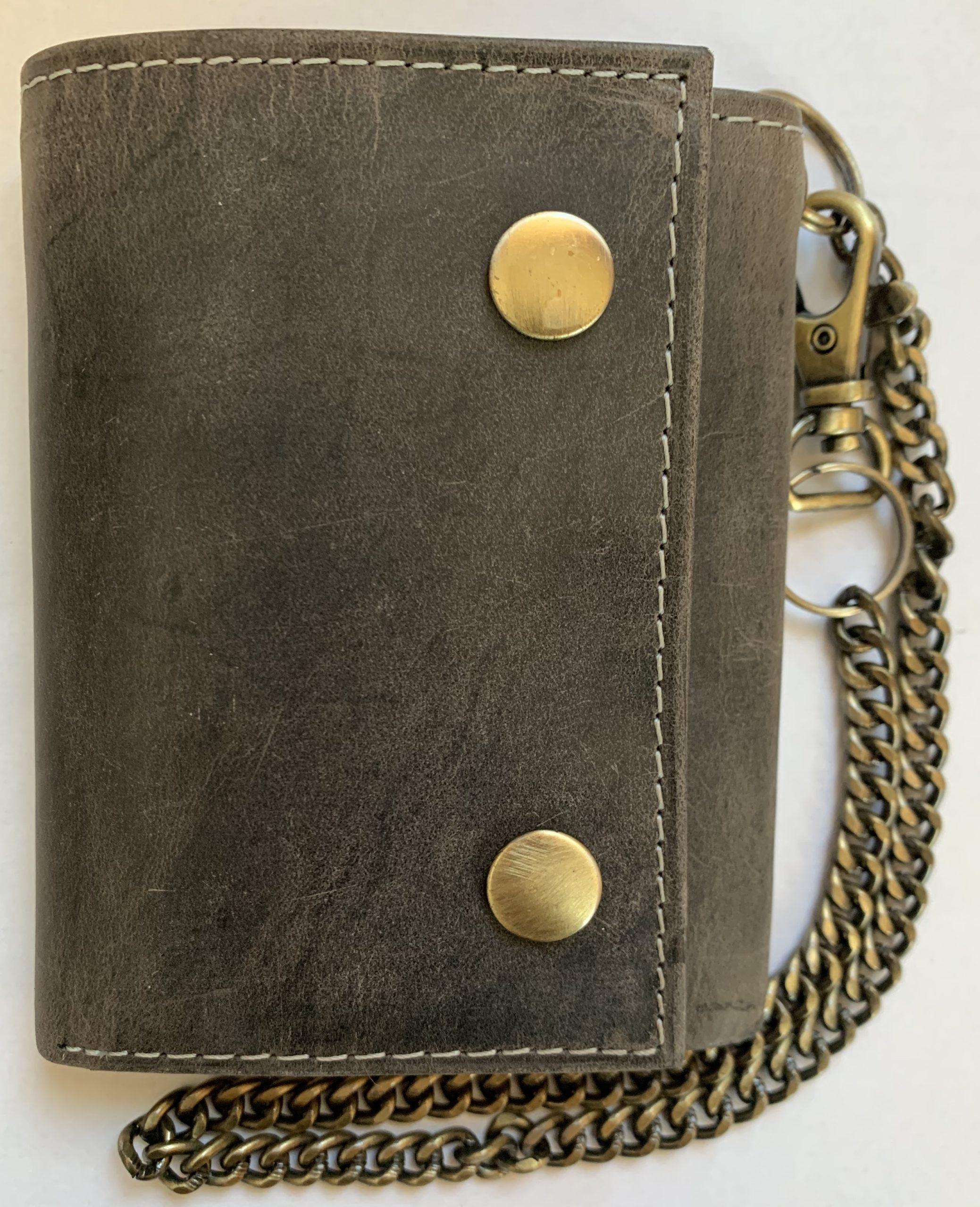 CRAZY HORSE* Rustic Look 4.25 Trifold RFID Leather CHAIN Wallet 51321 -  Deerfield Leathers