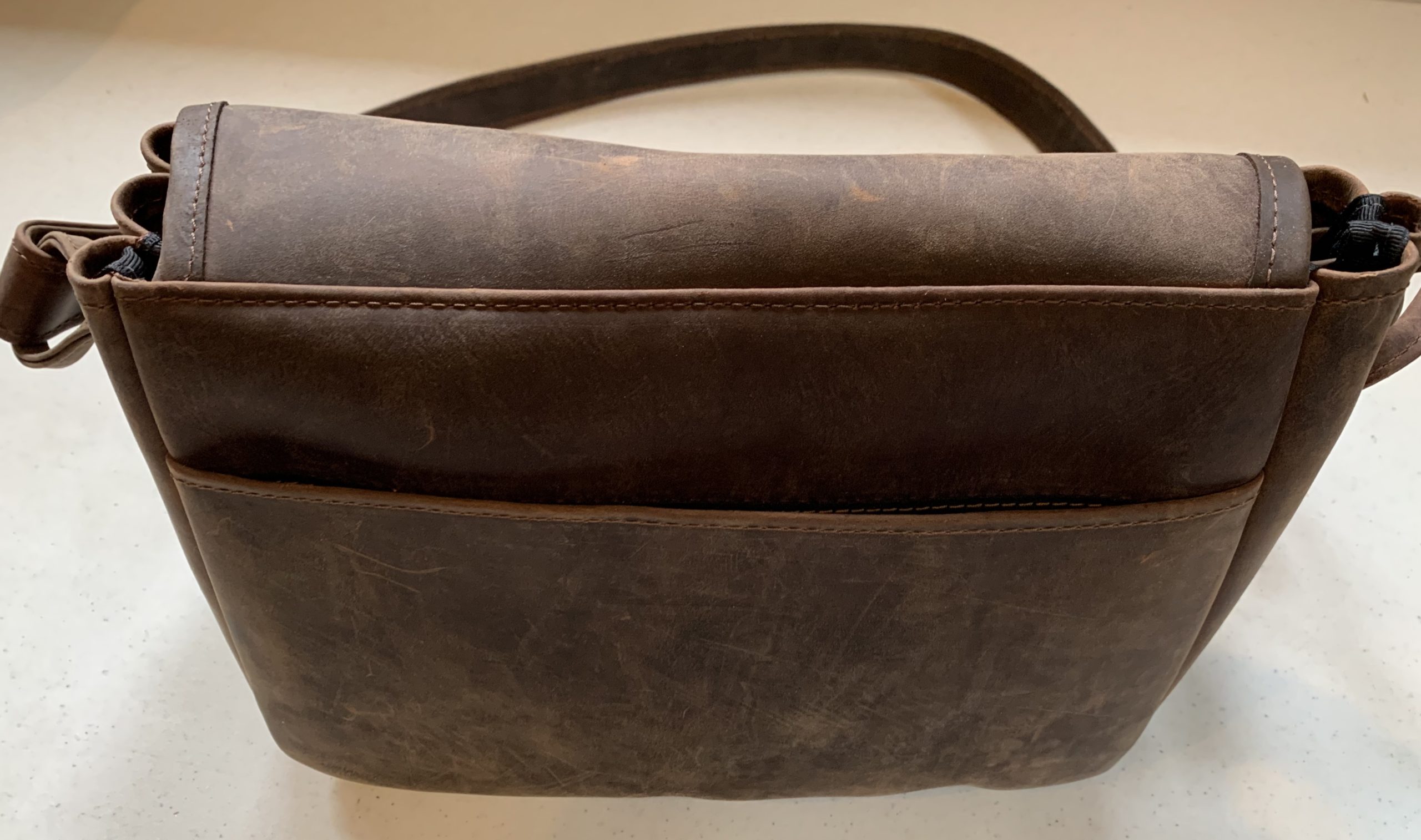 US Made Distressed BROWN Leather Handbag/Purse #F5145 - Deerfield Leathers